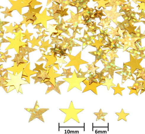 Hestya 60g Star Confetti Glitter Table Confetti Metallic Foil Stars for Party Wedding Festival Decorations(Glitter Gold Set,10mm and 6mm)...