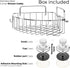 Corner Shower Caddy with Suction Cups and 3M Adhesive Mounting Discs for Porous Surfaces - Stainless Steel Basket for Bathroom Storage (Chrome)...