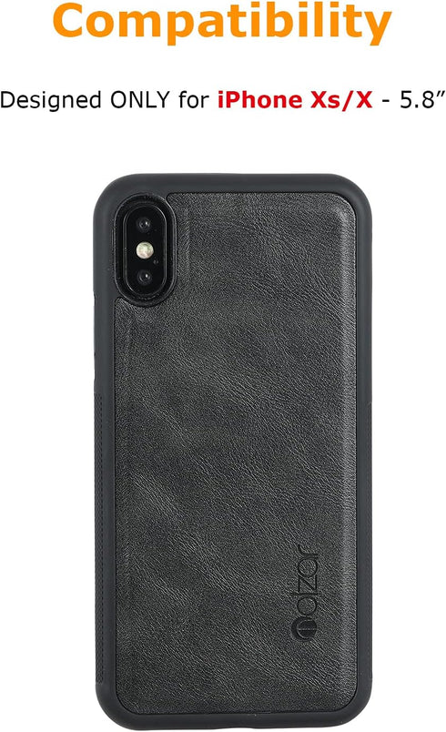 molzar GripBig Series for iPhone Xs and iPhone X Case, Built-in Metal Plate for Magnetic Mount, Works with Qi-Certified Chargers, Compatible with ...