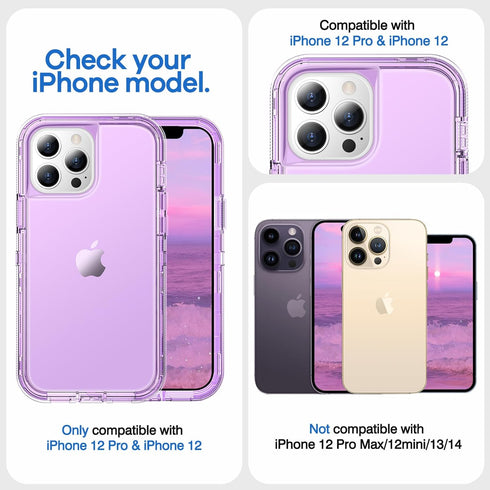 ORIbox Case Compatible with iPhone 12 and iPhone 12 Pro, Heavy Duty Shockproof Anti-Fall Clear case...