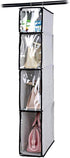 WOWCASE Hanging Handbag Organizer Breathable Cotton Linen Fabric Closet Purse Storage Bag with Clear Dust Proof Cover (Light Grey)...