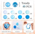 80Pcs Blue Silicone Focal Beads 15mm Round Ball Beads Chunky Kandi Beads Spacer Pen Beads for Crafts DIY Beadable Pens Keychain Bracelets Jewelry ...