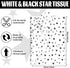 Bolsome 120 Sheets 20 * 14 Inches White Tissue Paper with Black Stars, Black Star Tissue Paper for Gift Wrapping, Black Stars Tissue Paper for Gif...