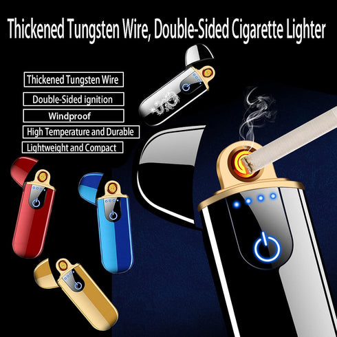 Electric Lighter, Smart Electronic Lighter, Mini USB Rechargeable Lighter Touch Ignition Windproof Flameless Lighter Lightweight Plasma Lighter wi...