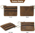 Jack&Chris Coin Purse Pouch for Men, Genuine Leather Coin Purse Zipper Pocket with Keychain Ring, Coin Bag for Men,JC301-8...