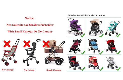 Anti-UV Canopy for Stroller, Baby Stroller Rayshade Sunshade Sun Cover Sun Protection Foldable Pram Pushchair Sun Shade Canopy Parasol Extender Ac...