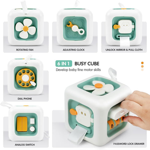 Montessori Toys for 1 Year Old, Activity Busy Cube Sensory Toys for Toddlers,1 Year Old Toy Travel Toys Educational Learning Toys Birthday Gift fo...