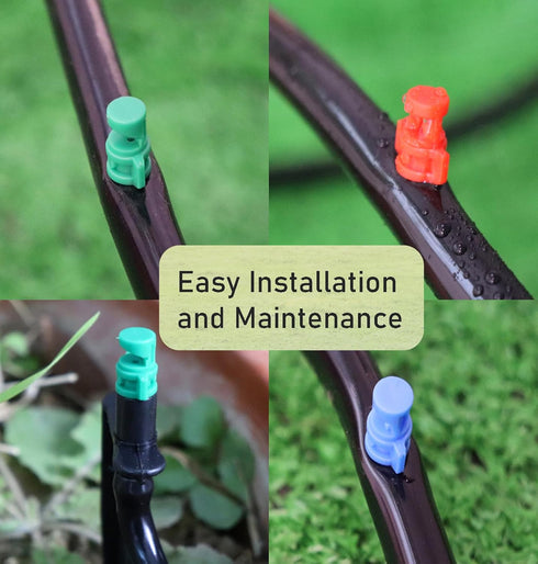 150 Pcs Micro Sprayer Refraction 90/180/360 Degree Automizing Sprinkler Nozzle Irrigation System Garden Lawn Plant Irrigation Water Sprinkler...