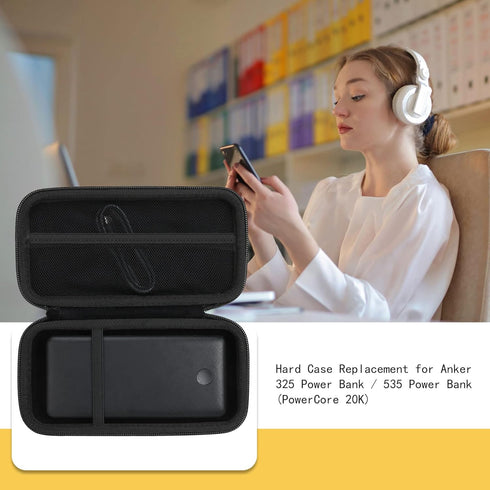 khanka Hard Travel Case Replacement for Anker 325/535 Power Bank PowerCore 20K Portable Charger 20000mAh, Case Only (Black)......