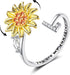 Fidget Rings for Anxiety for Women Sunflower Initial Letter Spinner Ring Open Adjustable Ring CZ Rings Daisy Stress Relieving Ring Jewelry Gift fo...
