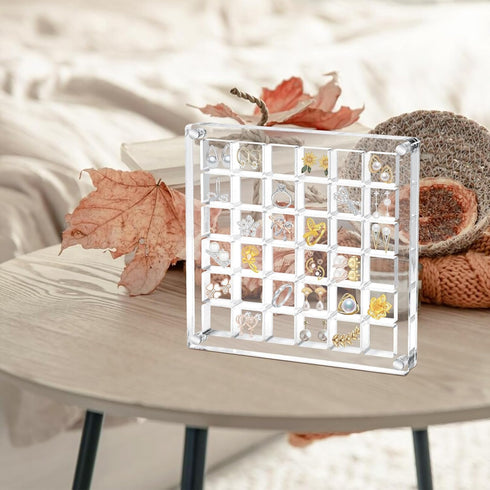 Acrylic Magnetic Seashell Display Box, 2 Different Sizes 36 Grids Clear Seashell Storage Box Decorative Seashell Starfish, Small Craft Organizers ...