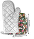Basset Hound Florals Oven Mitts and Pot Holders, Heat Resistant Kitchen Bake Gloves Safe Mats 2 Pieces, Soft Cotton Lining with Non-Slip Surface f...