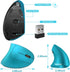 Vassink Ergonomic Wireless Mouse, Rechargeable Mouse 2.4Hz Vertical Wireless Optical Mice with USB Receiver, 6 Buttons for PC,Laptop,etc Blue...