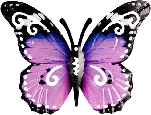 BinaryABC 3D Metal Butterfly Decor Wall Art Sculpture Hanging Decoration,Indoor Outdoor Garden Decoration (Purple)...