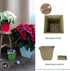 The HC Companies 12 Inch Eclipse Square Planter with Saucer – Indoor Outdoor Plant Pot for Flowers Vegetables Herbs, Sandstone...
