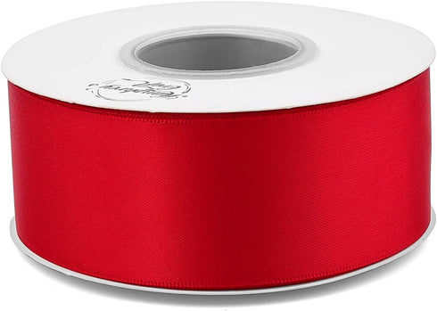 Humphrey's Craft 1-1/2 Inch Red Satin Ribbon Double Faced 25 Yards, Thick Silk Ribbon for Crafts Gift Wrapping DIY Bows Bouquet Decoration Sewing ...
