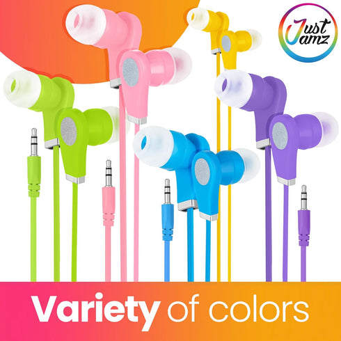 Bulk Earbuds Bits, 10 Pack of Colorful in-Ear Earbuds, 3.5mm Stereo in-Ear Earphones, Bulk Earbuds, Disposable Headphones, Multi-Color Earphones f...