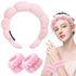 Spa Headband for Washing Face Wristband Sponge Makeup Skincare Headband Terry Cloth Bubble Soft Get Ready Hairband for Women Girl Puffy Padded Hea...