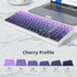 PBT Gradient Purple Keycaps Side Printed Shine Through Keycaps Set Cherry Profile Double Shot Custom Keycaps Minimalist Style for Mechanical Keybo...