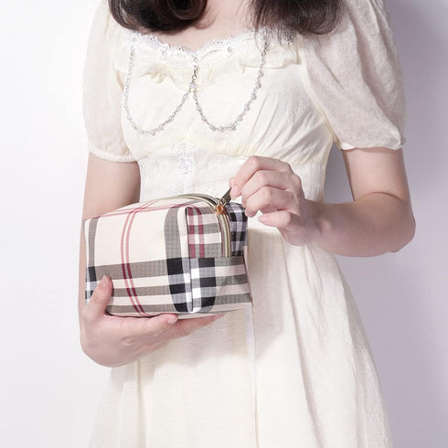 MAANGE Small Makeup Bag for Purse, 2 PCS Cosmetic Bag for Women Travel Makeup Pouch Leather Make up Bag Portable Zipper Pouch Makeup Brushes Bag -...