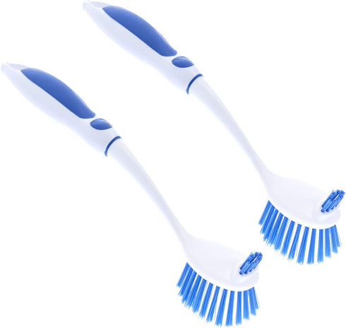 Superio Fruit and Vegetable Scrub Brush with Long Handle - Dish Cleaning Brush, Double Sided Scrubber, Non Scratch Kitchen Scrub Brush for Fruits/...