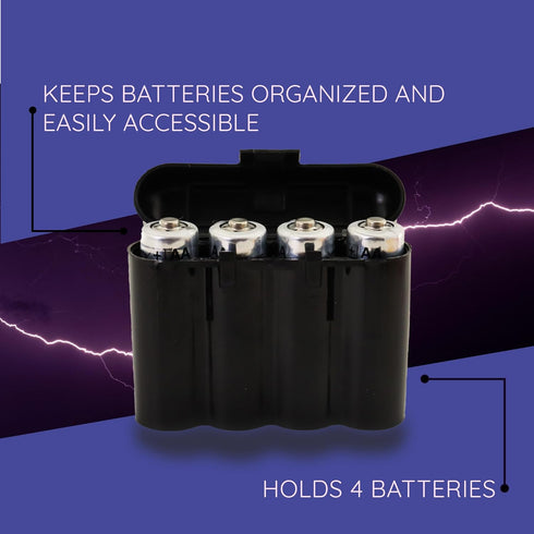 10 Pack AA/AAA / CR123A Black Battery Holder Storage Cases...