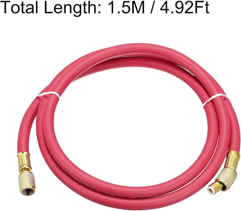 uxcell Refrigerant Charging Hose, 1/4 SAE Thread 4.92Ft Length 500PSI Tube HVAC Hoses, for Home Air Conditioner Refrigeration Maintenance, Red...