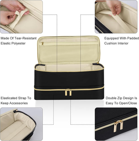 Double-Layer Travel Case for Shark Flexstyle, Carrying Case for Dyson Supersonic Hair Dryer/Dyson Airwrap, Waterproof Storage Case Travel Organise...
