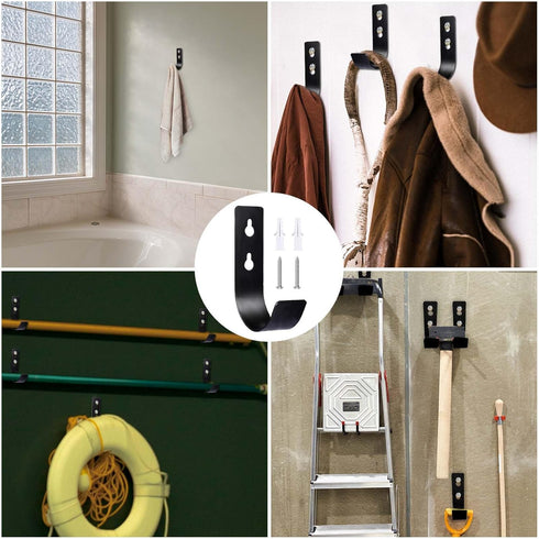 LUTER 4pcs Pool Pole Hanger, Pool Hook Accessories Multifunctional Metal Pool Pole Hanger Pool Pole Hook for Fence, Wall, Hanging Equipment, Pool...