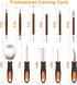 Pumpkin Carving Kit with Stencils: 31 PCS Halloween Pumpkin Carving Tools - Professional Pumpkin Carving Set - Heavy Duty Stainless Steel Jack-O-L...