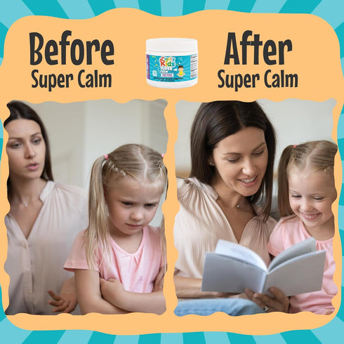Clarity Kids Super Calm | Magnesium Chewable Vitamin for Children Comfort Focus and Relaxation | All Natural Calm Supplement with L-Theanine | USA...