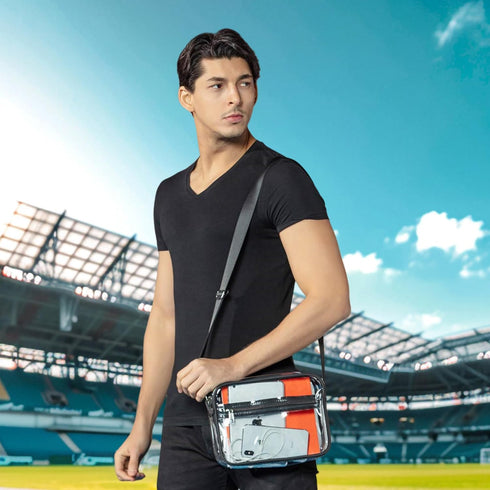 MAY TREE Clear Bag for Stadium Events Clear Messenger Bag Suitable for Concert Outfits and Sports Events...