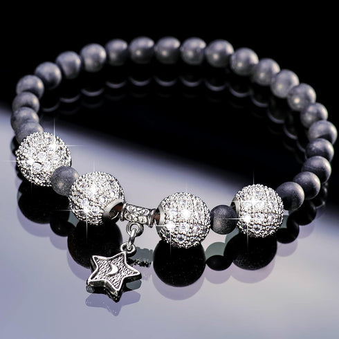 20 Pieces 8 mm Zirconia Cubic Beads, Round Rhinestone Bracelet Spacer Charms,Crystal Zirconia Stones, Ball Beads for Jewelry Making DIY(White)...