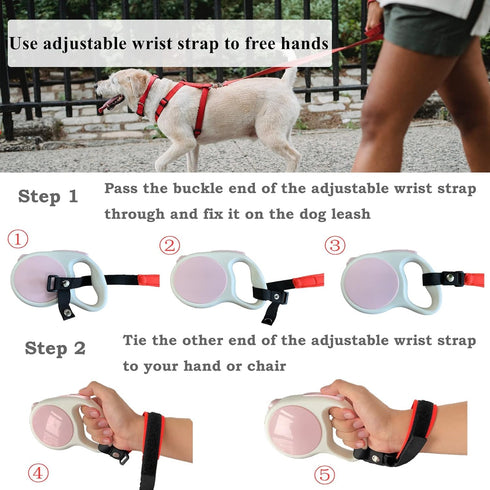 2 Pack Adjustable Wrist Strap for Dog Leash, Dog Leash Wrist Safety Strap for Hands Free, Velcro Design, Soft Comfortable Diving Fabric, Black Col...