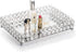 Feyarl Crystal Vanity Makeup Perfume Tray Ornate Jewelry Trinket Organizer Cosmetic Decorative Tray Skin Care Storage for Home Dressing Table Wedd...