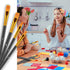 Paint Brushes Set, 60 Pcs Paint Brushes for Acrylic Painting, Oil Watercolor Acrylic Paint Brush, Artist Paintbrushes for Body Face Rock Canvas, K...