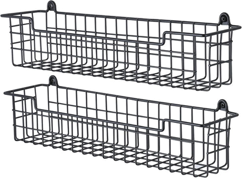 Spice Rack Organizer Wall Mount, Spice Organization Storage Shelf for Cabinet Door, 2 Packs Wall Spice Rack Saving Space for Kitchen, Black...