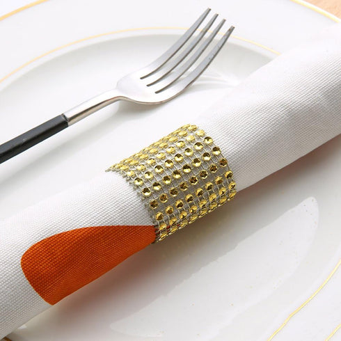 100 PCS Napkin Rings Sparkly Adornment for Wedding/Shower/Party - Golden Napkins wrap (Gold)...