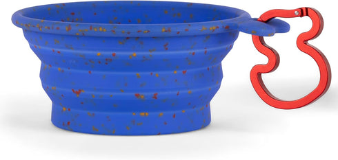 The Dodo Collapsible Dog Bowl, Blue; Travel Dog Bowl That Folds Flat and Clips with Carabiner for Easy Storage and Carry...