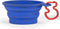 The Dodo Collapsible Dog Bowl, Blue; Travel Dog Bowl That Folds Flat and Clips with Carabiner for Easy Storage and Carry...