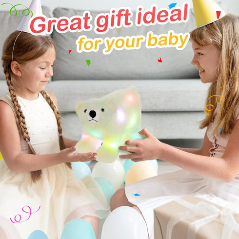 Glow Guards Light up Polar Bear Stuffed Animal Soft Plush Toy with LED Night Lights Nursery Songs Glow Bedtime Pal Children's Day Gifts for Toddle...