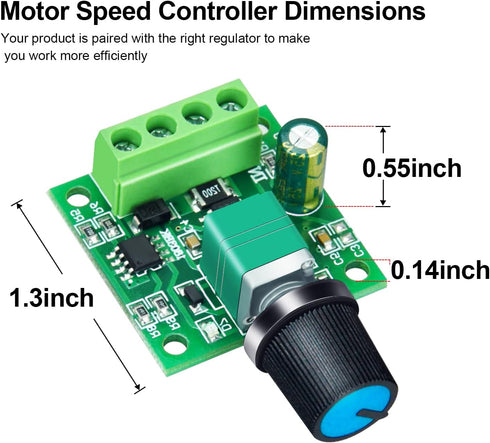 3 Pack PWM Low Voltage Dc 1.8V 3V 5V 6V 12V 2A Motor Speed Controller...