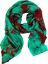 Millie & Boo 100% Brown & Green Marble Silk Scarf ladies scarf wrap silk shawl...