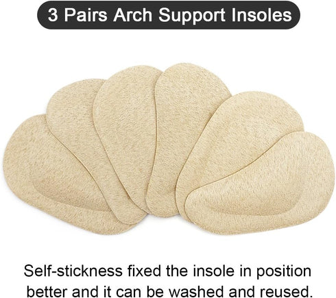 Dr. Foot's Arch Support Shoe Insoles for Flat Feet, Gel Arch Inserts for Plantar Fasciitis, Adhesive Arch Pad for Relieve Pressure and Feet Pain- ...