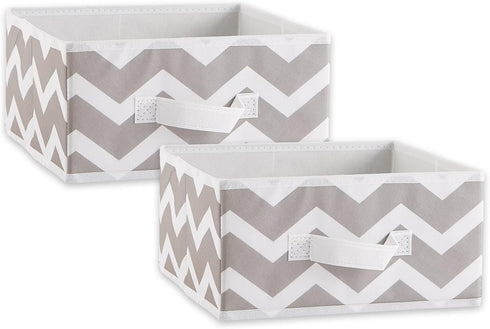 DII Non Woven Polyester Storage Bin, 11x11x5.5-inch, Chevron Gray, 2 Piece...