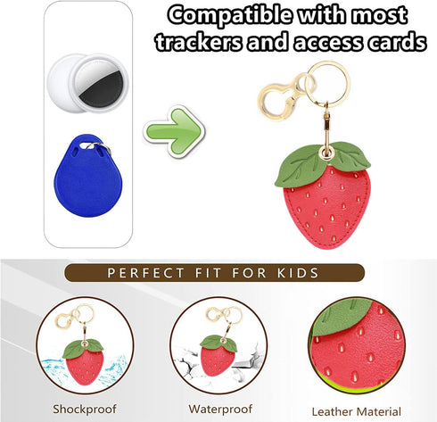 Leather Keychain Holder Case Compatible with Apple AirTag, Cute Protective Air Tag Cover With Keychain Ring, Anti-Scratch Finder GPS Tracker Case ...