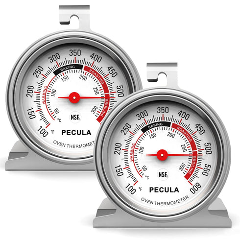 2 Pack Oven Thermometer 50-300°C/100-600°F, Oven Baking Chef Thermometer Instant Read Stainless Steel Thermometer Kitchen Cooking Thermometer, Ove...