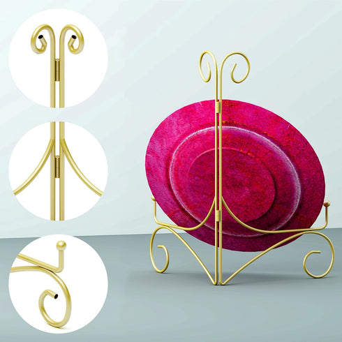Plate Display Stands with Hinged Folding Design, 8 Inch Picture Frame Stand for Tables, Decorative Easels for Plates, Photos, Cards and Books, 8’’...