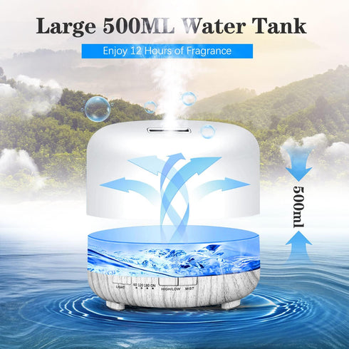Essential Oil Diffuser, YIKUBEE Diffuser, 500ml Oil Diffuser, Humidifier with Remote Control, Aromatherapy Diffusers for home, Diffusers for Essen...
