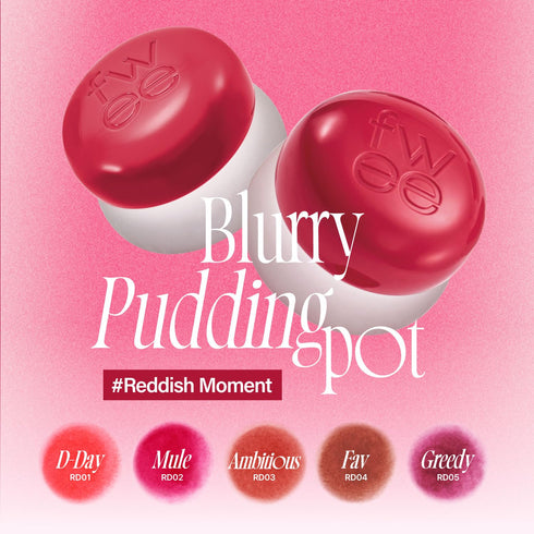 Lip&Cheek Blurry Pudding Pot | Reddish Moment - Ambitious | Makeup Blush, Buildable Lightweight, Multi-Use Soft Matte Finish | 5g...